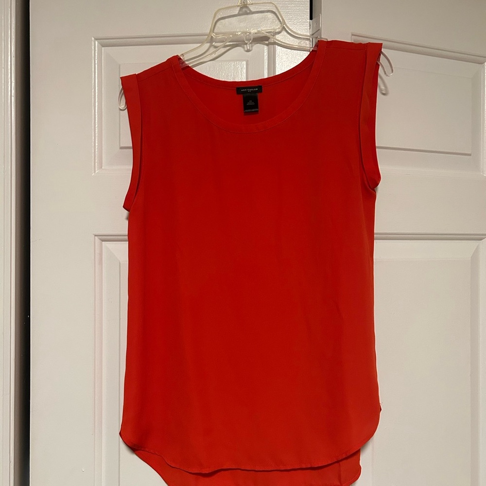 Ann Taylor Vibrant Red Tank Top